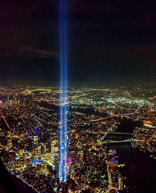 Caught the most sobering view of the Manhattan skyline as I flew back to NYC tonight.  Proud today and every day to call this place home.