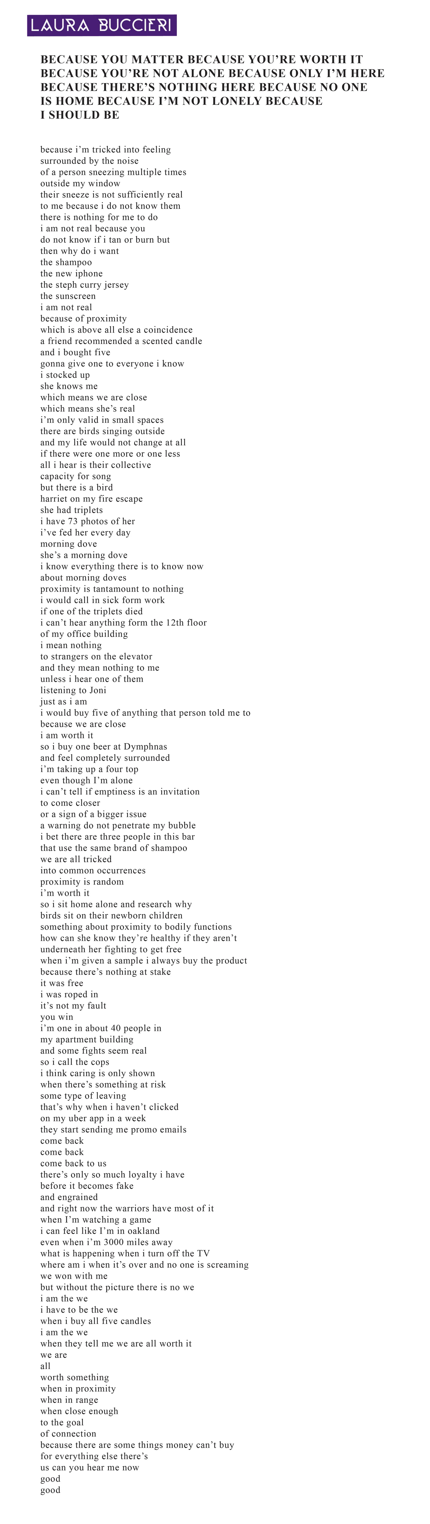 Edition Ten — Laura Buccieri — NightBlock