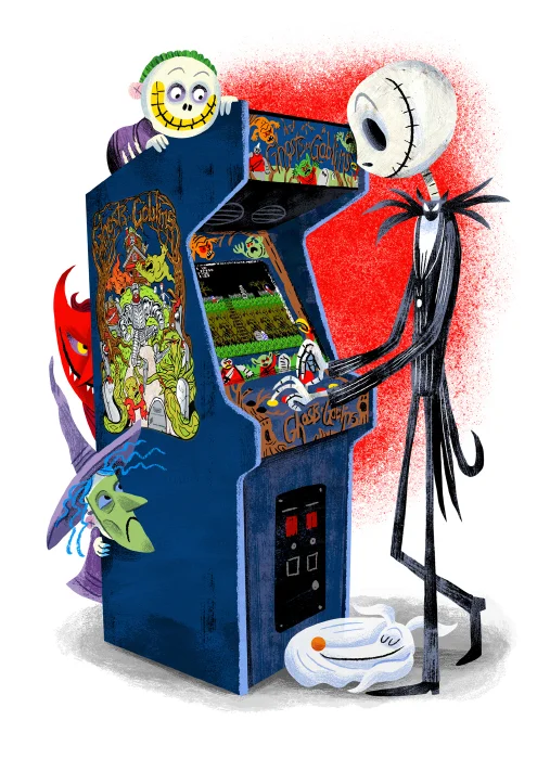 “Arcade Dayz - postcard set - Skellington" DOWNTIME (duo show w/ Glen Brogan) (Gallery 1988)