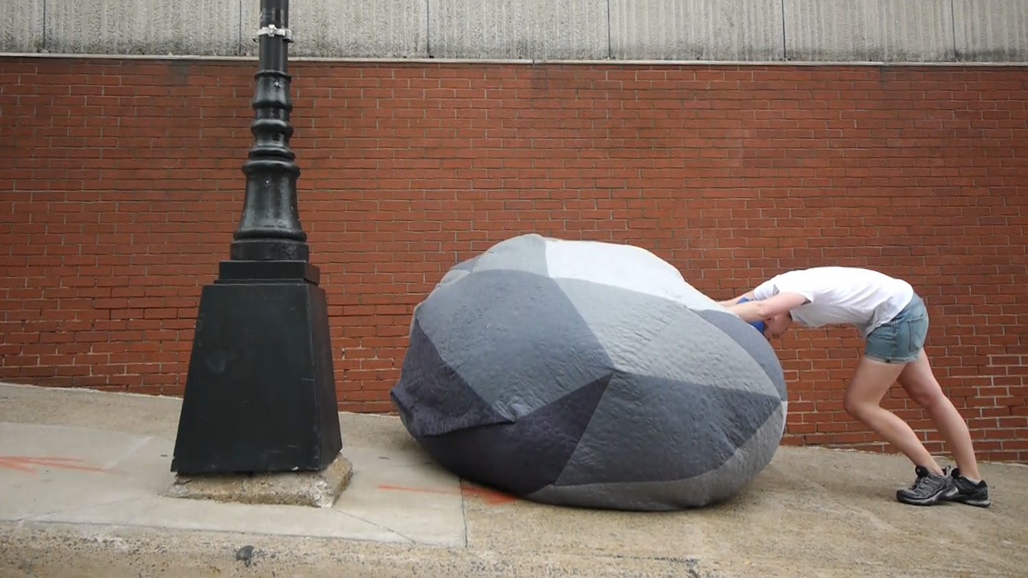 Becky Welter-Nolan, Pushing It, 2017 video still of performance