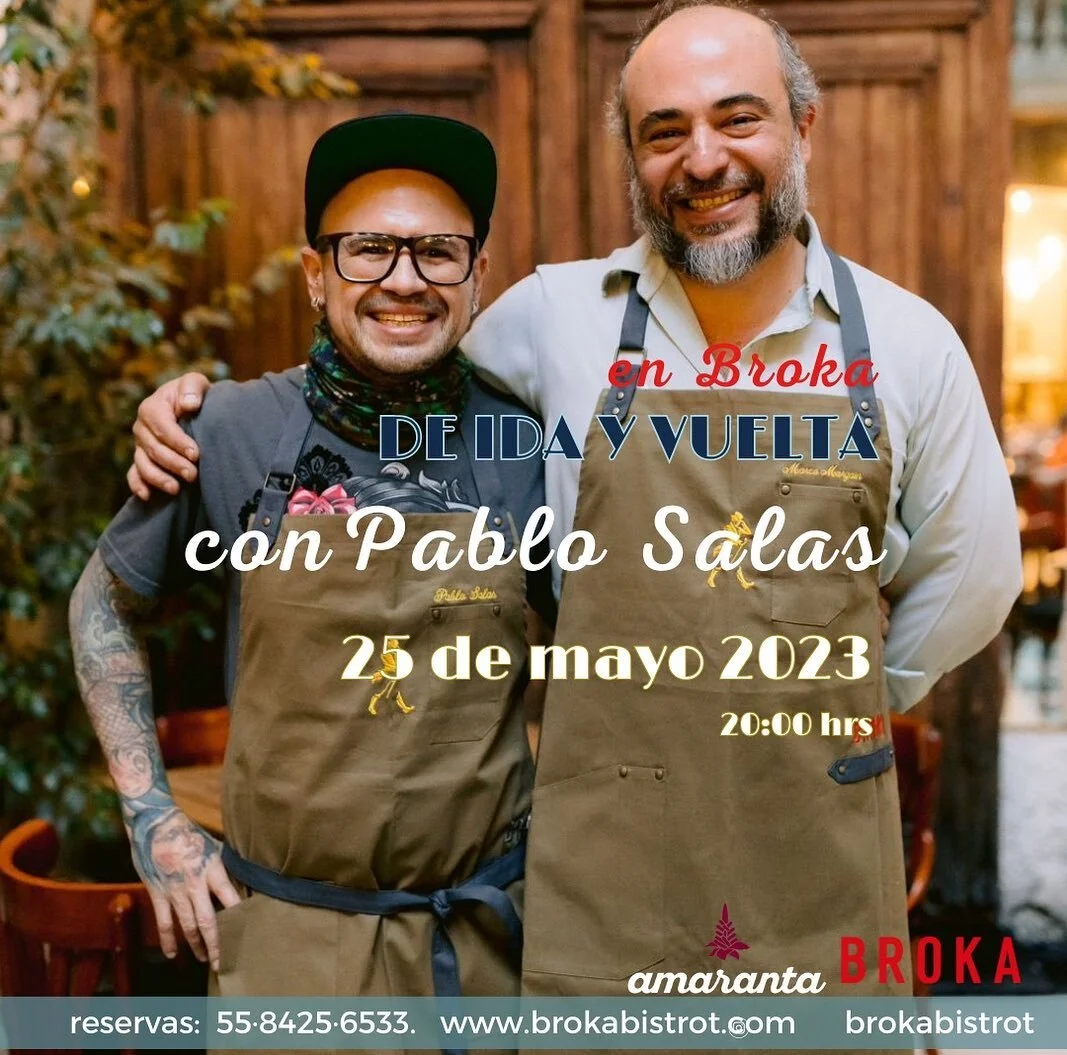“De ida & Vuelta” una experiencia única con @pablo_salasc & @marcomargain 
un #takeover de @restamaranta en Broka.
Inspirados en la bella velada que compartimos ayer en Amaranta y agradecidos con los lazos que forjamos, la