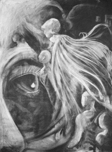 Go - 42 x 36 - Charcoal on Canvas