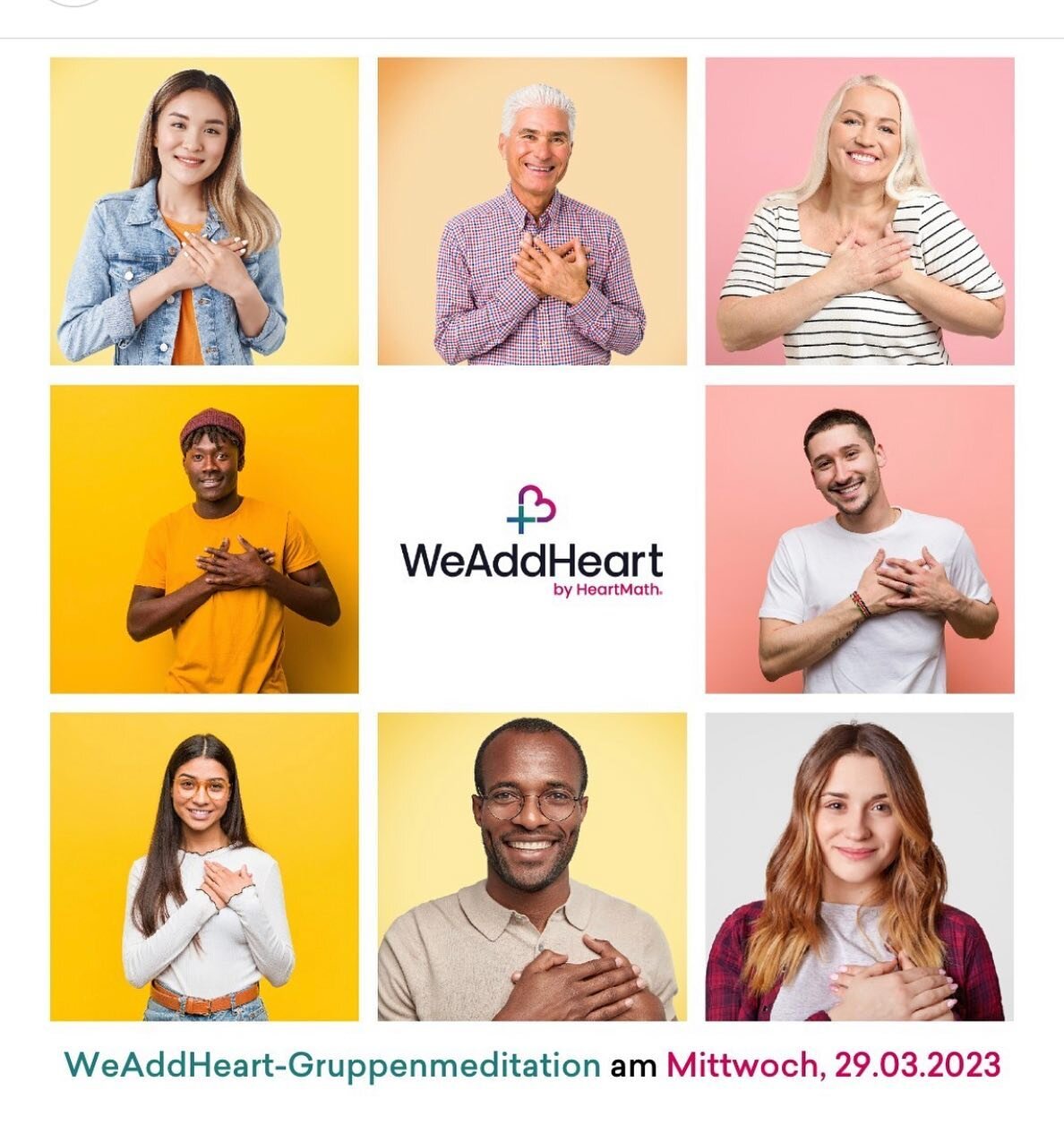 +💜 WeAddHeart by HeartMath&reg;. Kostenlose Gruppenmeditation online am Mi. 29.03.2023 um 20 Uhr.
Anmeldung: Link in Bio

WeAddHeart ist eine weltweit wachsende Initiative von HeartMath&reg;, die Menschen dazu bef&auml;higt, sich mit ihrem Herzen un