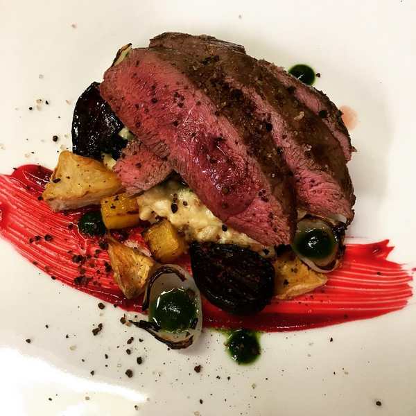 Haunch of venison, beetroot, celeriac, Cavolo Nero, cocoa nib.PNG