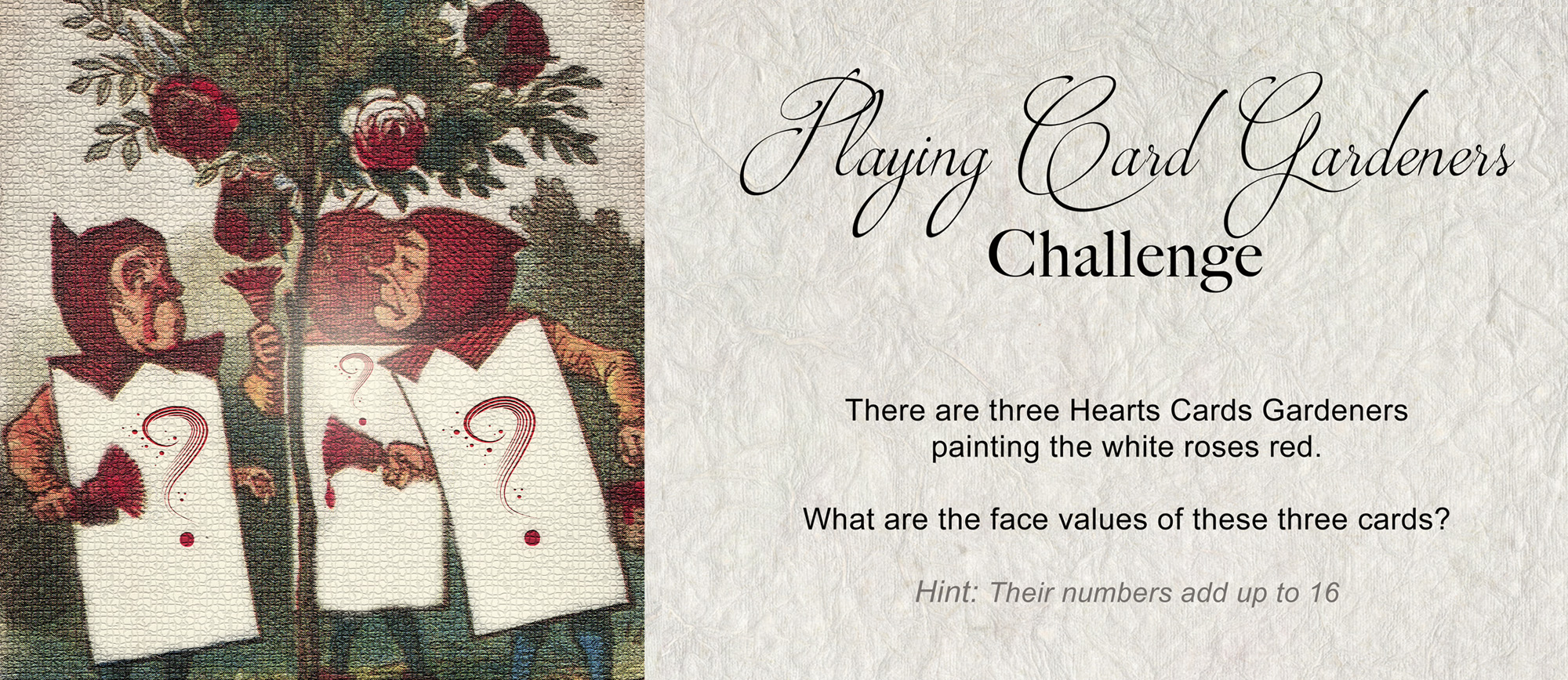 Correct answers will be posted at 10:00 am next Saturday, April 23d, 2016