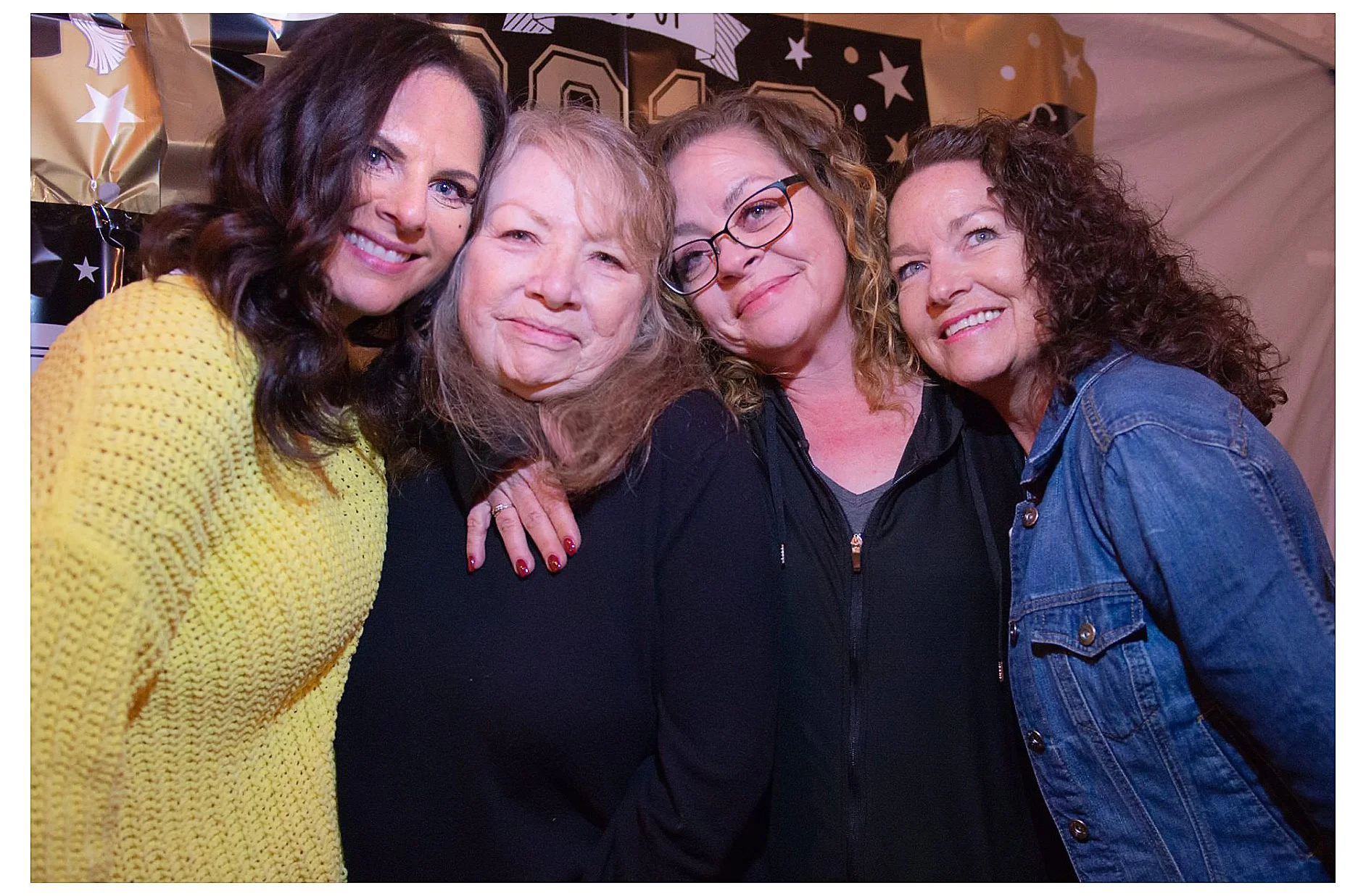 I love this photo! Mom and her three girls. We wish you could have been here Bobby.