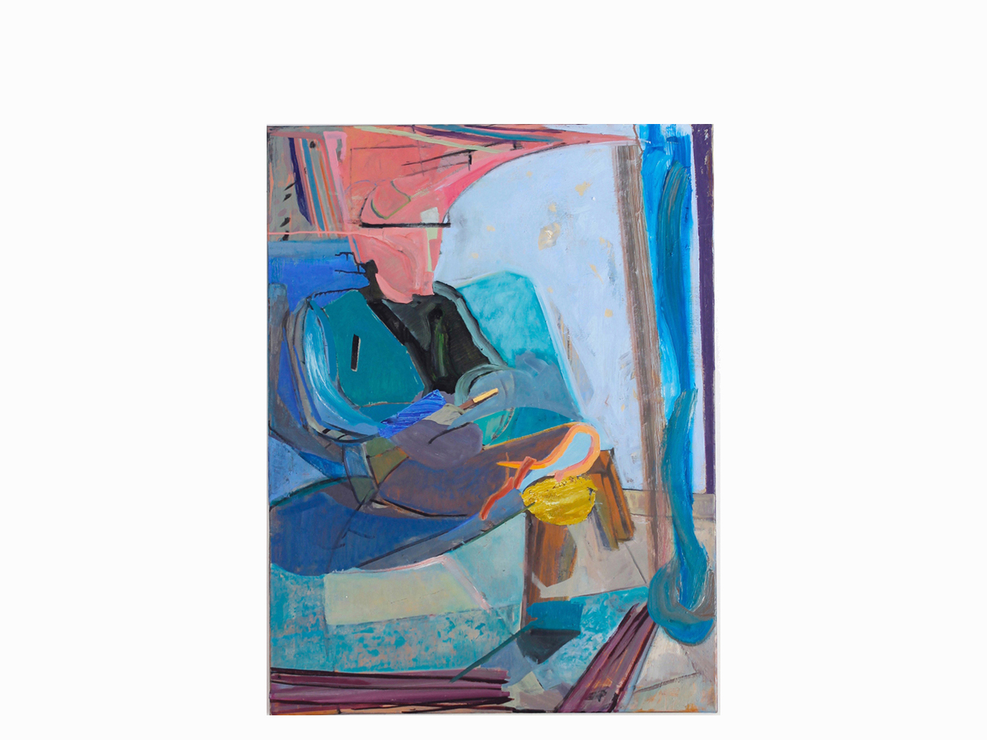 Munich Layover ;) #2 2016, oil on linen, 40" x 30" x 3/4"