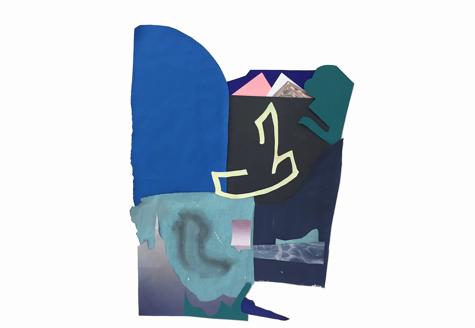 Munich Layover :0 2016, cut paper on board, 30" x 20"