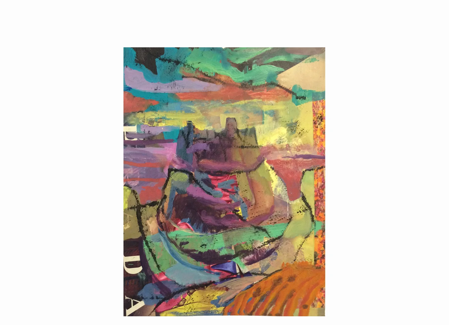 Chateau de Léhon 2014, oil on paper, 12" x 9"