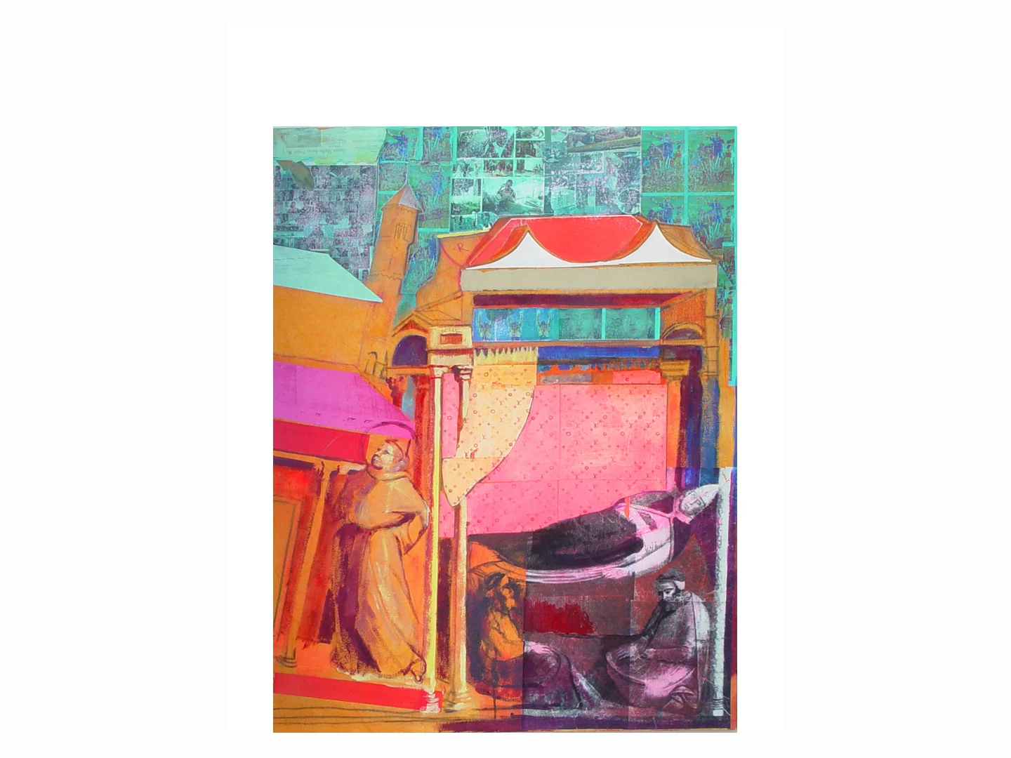  After Giotto #3  2012, acrylic and cut paper on canvas, 48" x 36" 
