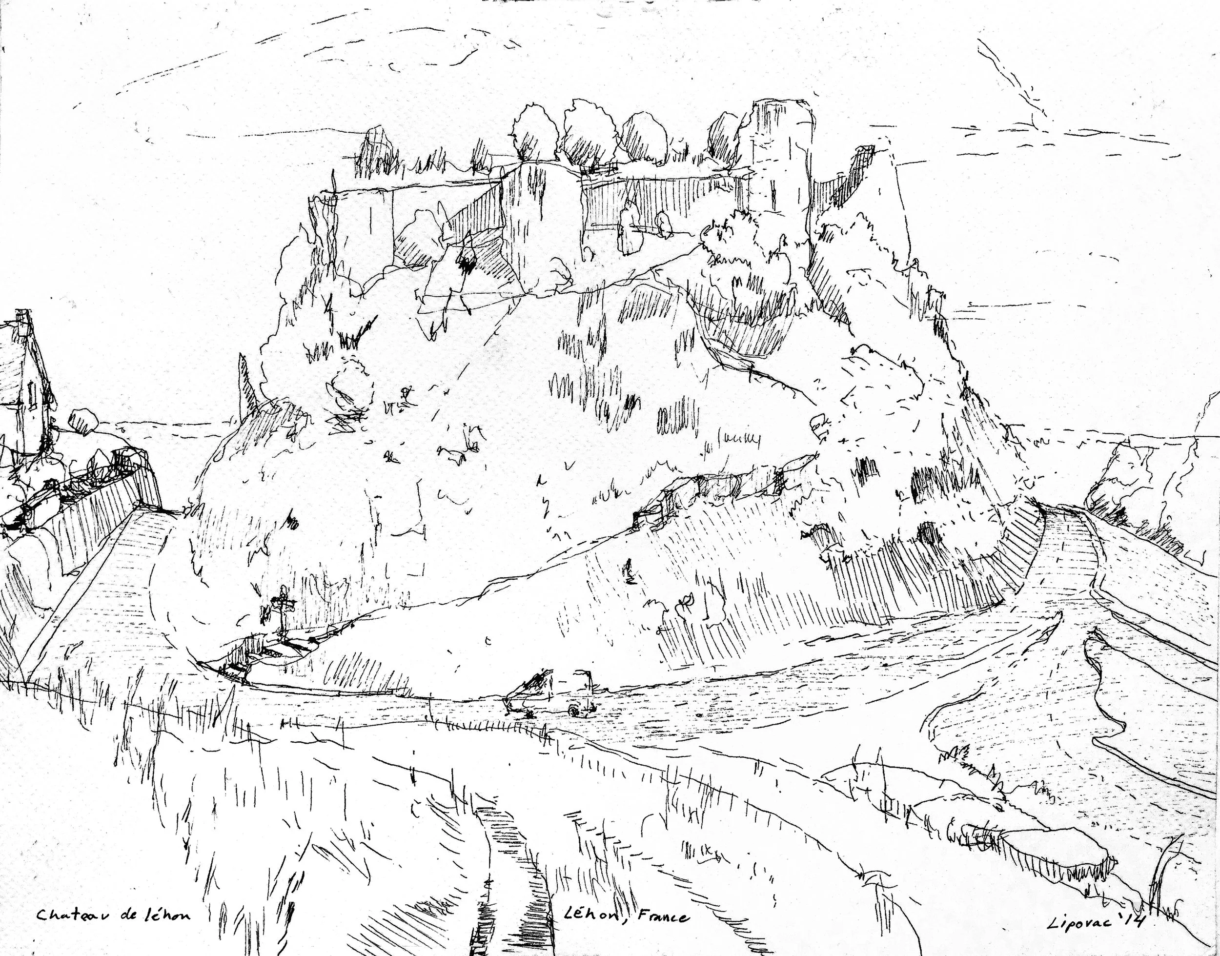    The Castle   , ink on paper, 11” x 14” 2014 