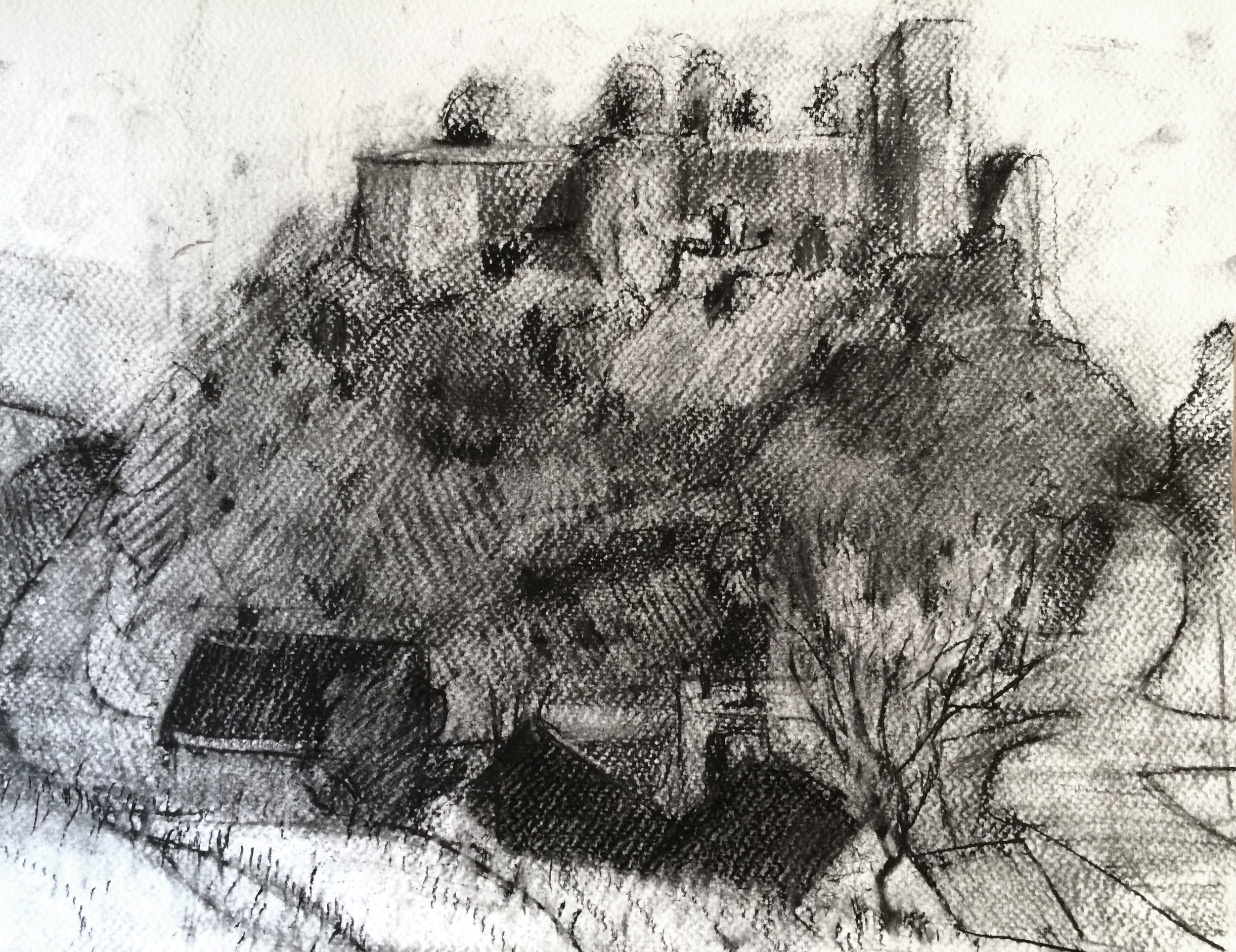    The Massif  , charcoal on paper, 11” x 14” 2014 