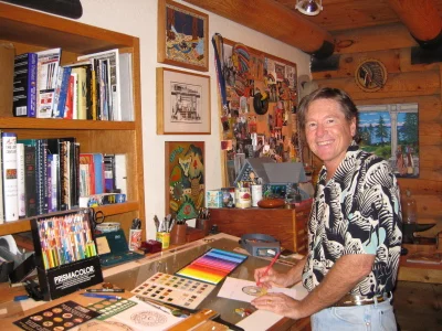 Charlie in his drawing studio