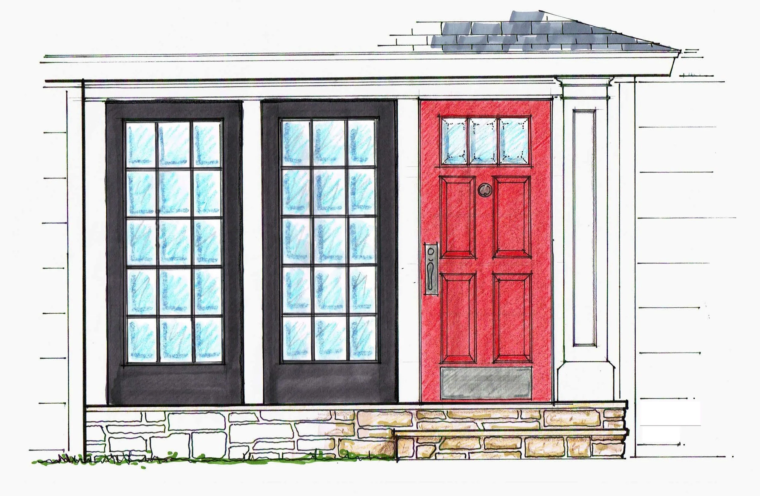 Sketch completed by our own Todd Brown during the schematic design process.