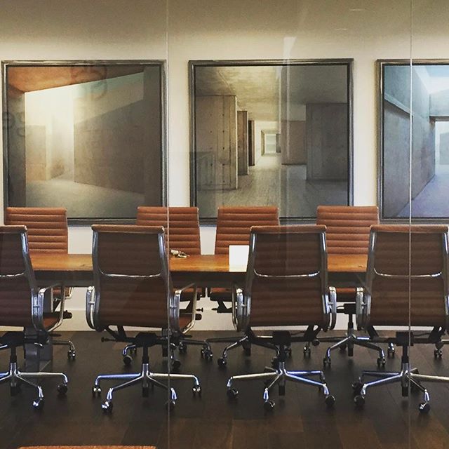 Beautiful photographs installed today in Menlo Park project. Mia Delcasino amazing photographs of Salk Institute and Yael Gmach perfect steel framing.