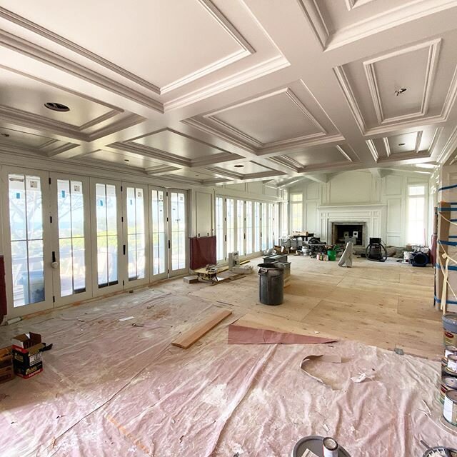 A Quick site visit yesterday at our clients Del Mar residence remodel seeing the millwork for ceilings, fireplace, and walls in place and painted. Looking forward to the ocean views through the expansive doors in this living room. 
__________________