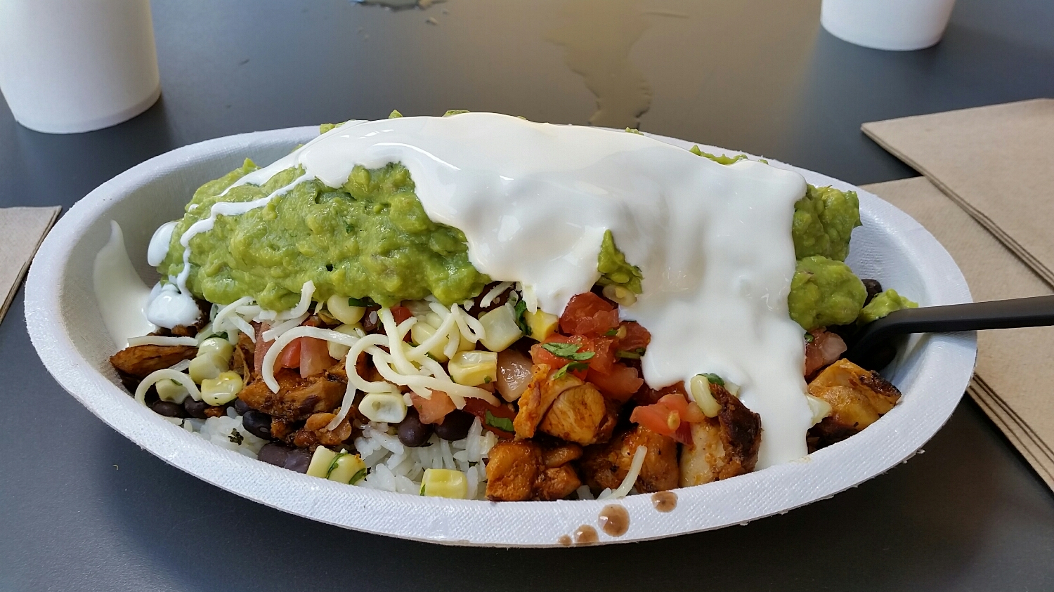 I asked for double guacamole and double sour cream, and the guy looked at me like I was the first to ever ask for it.