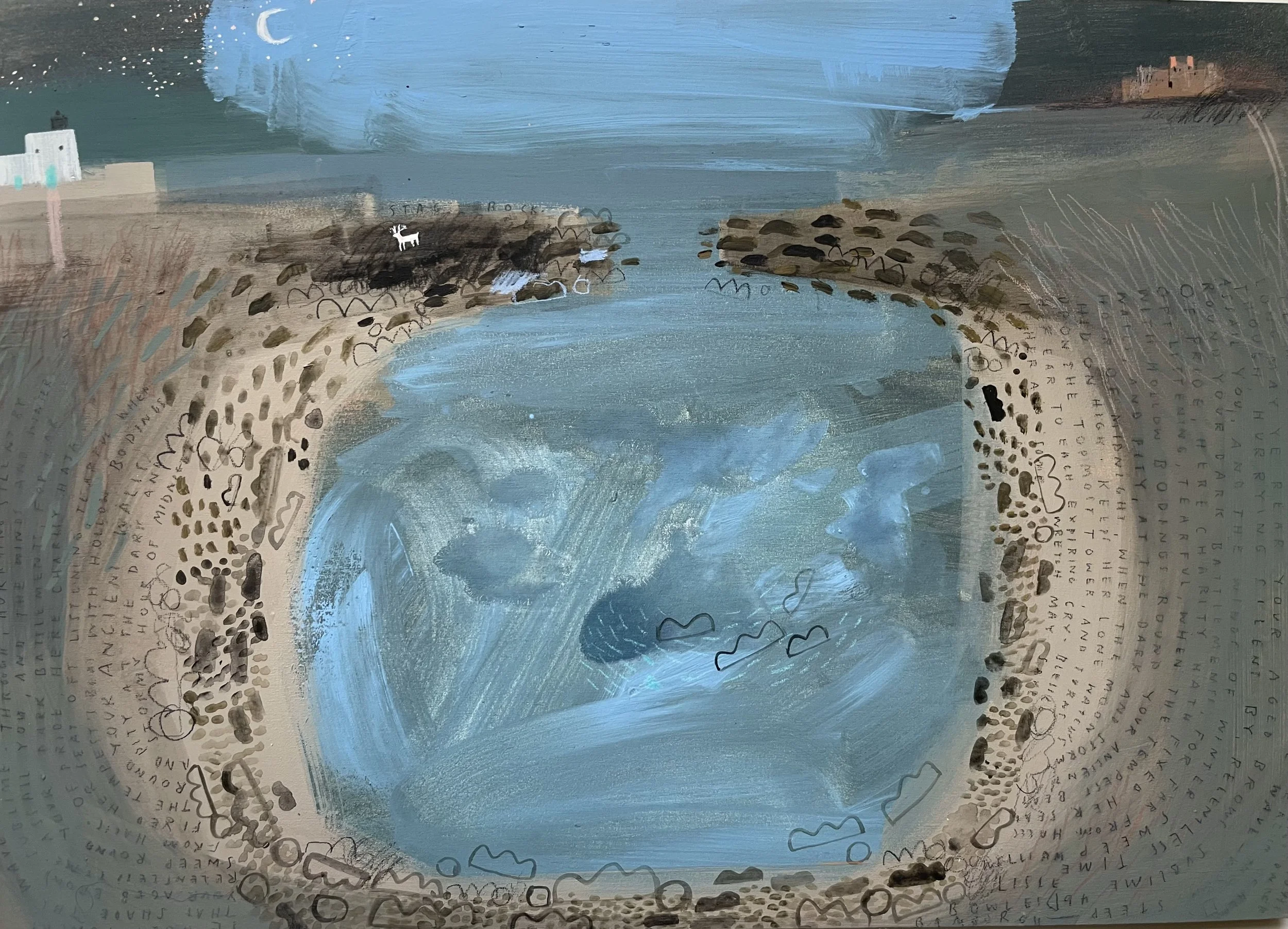 The Moon and The Pool . Stag Rock