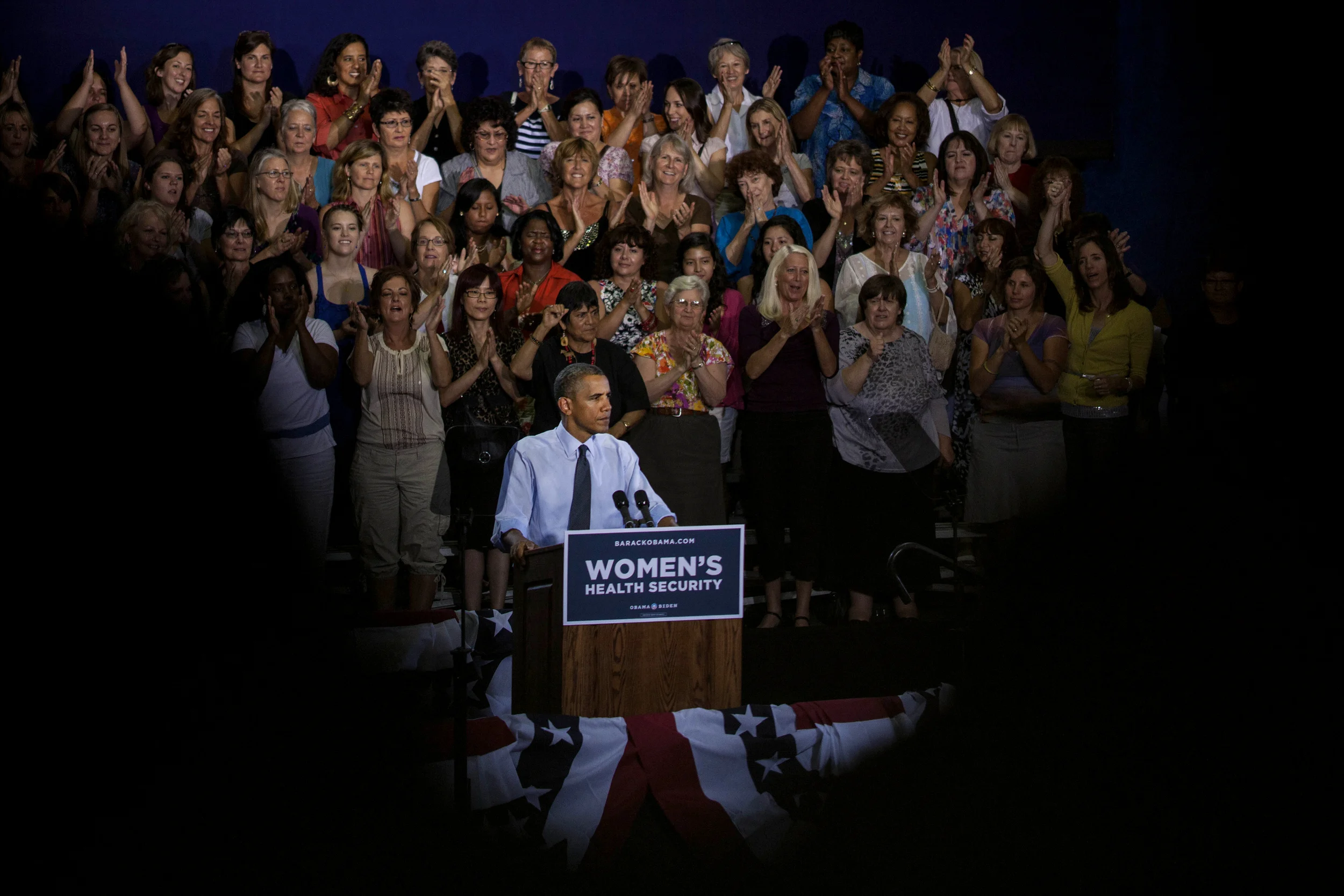 Denver, CO-President Barack Obama addressed a full house Aug. 8, 2012 in the Auraria Event Center at the Auraria Campus in Denver, CO.