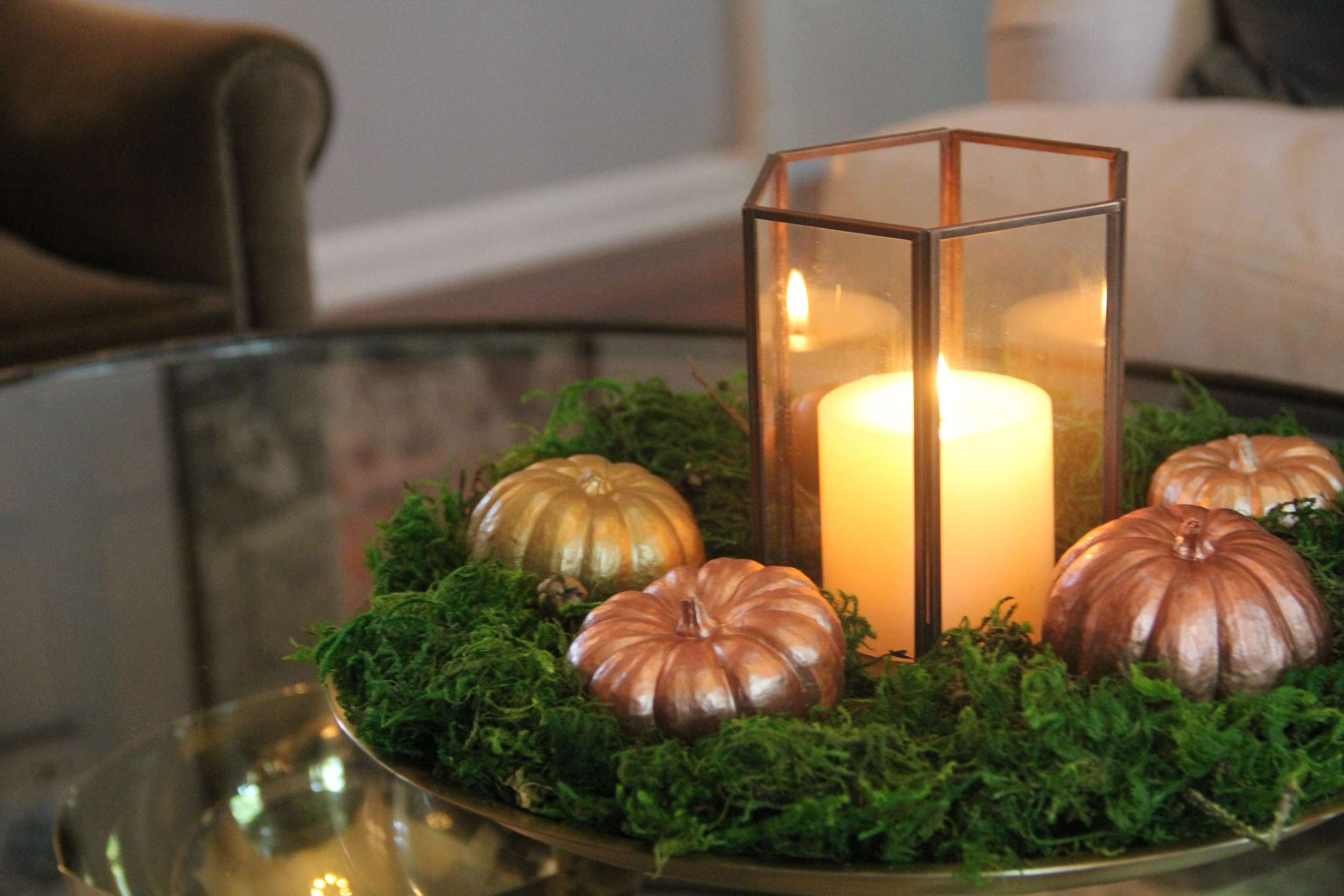 Metallic Pumpkin Centerpiece.JPG