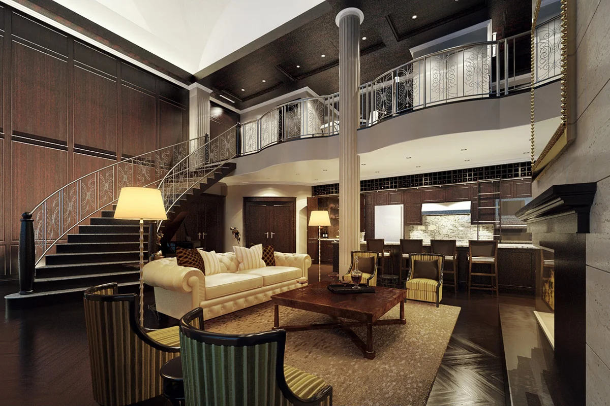 Astoria Penthouses Downtown Calgary 2005 Concept renderings for two executive penthouse suites that were designed for the Astoria on 10th residential tower. A sophisticated design with Art Deco inspiration throughout.