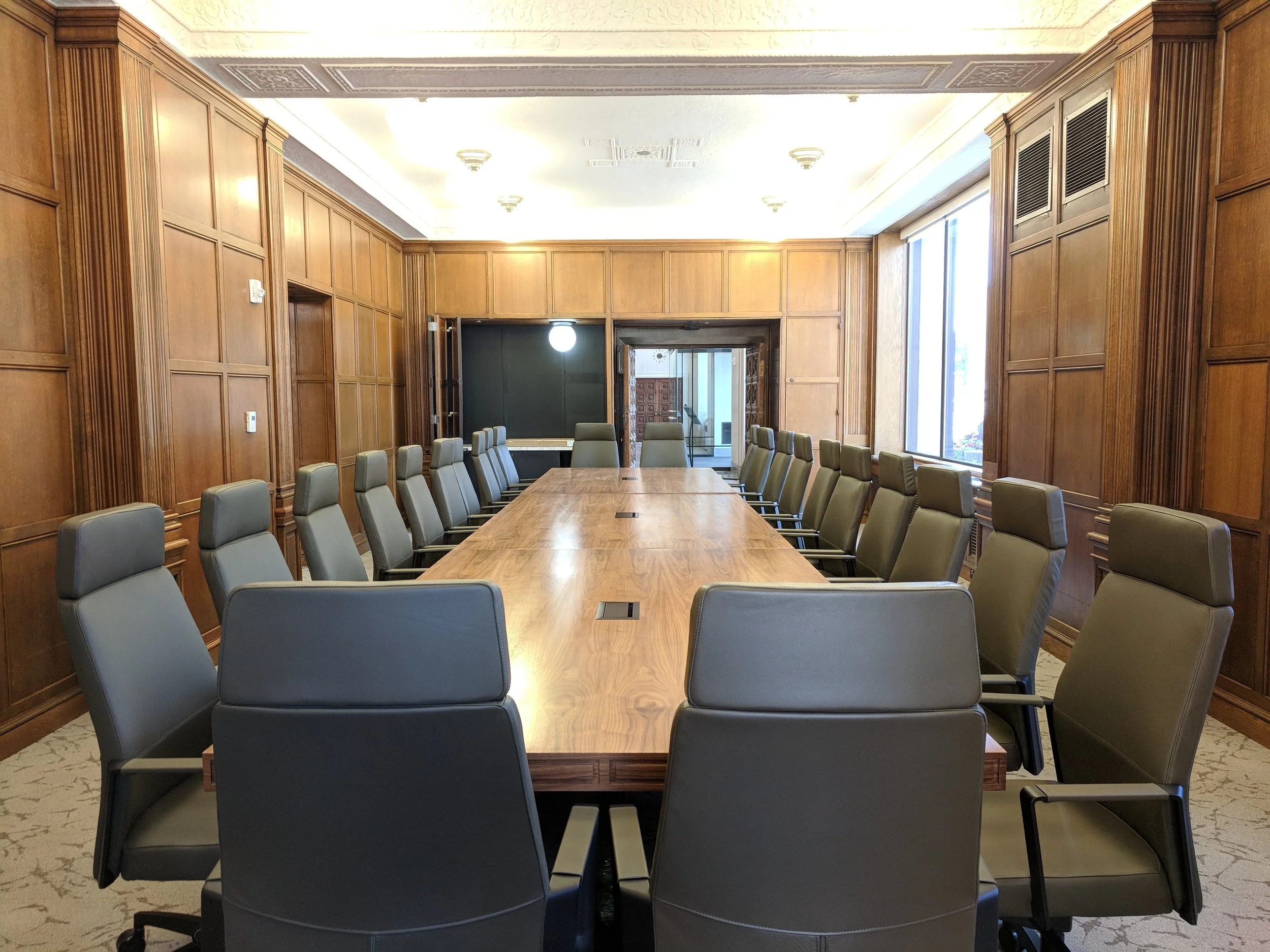 Custom Conference Tables & Credenza all moveable with hidden casters DESIGN SEEN THROUGH WITH DPOP TEAM