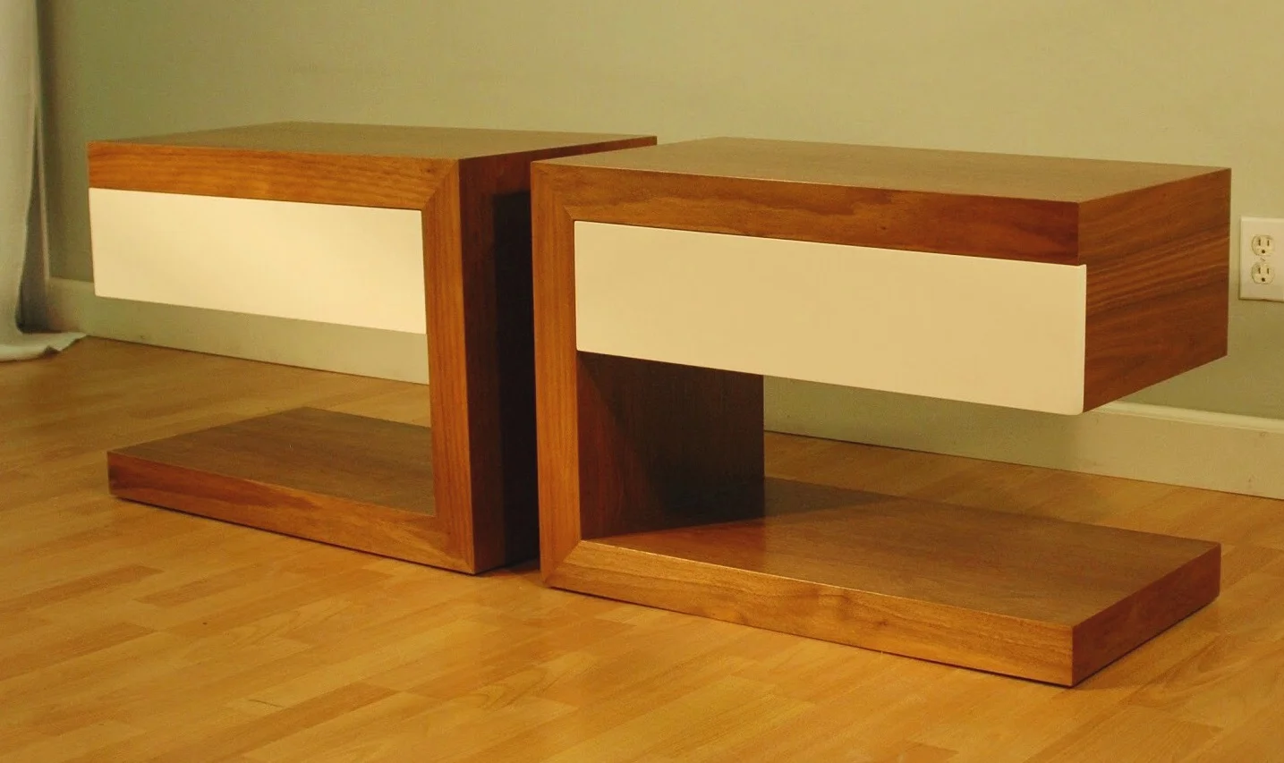 Modern Walnut Night Stands