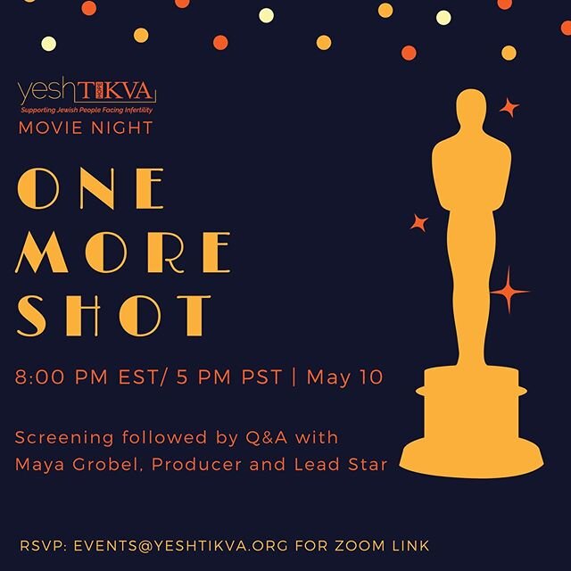 Sending love and support to all the mamas in waiting today. Big thanks to @yesh_tikva for showing @onemoreshotfilm tonight at 5pm PST. Maya will join for a live Q&amp;A after the film. #interftilitycommunity #infertilitysupport #ivf #ivfjourney