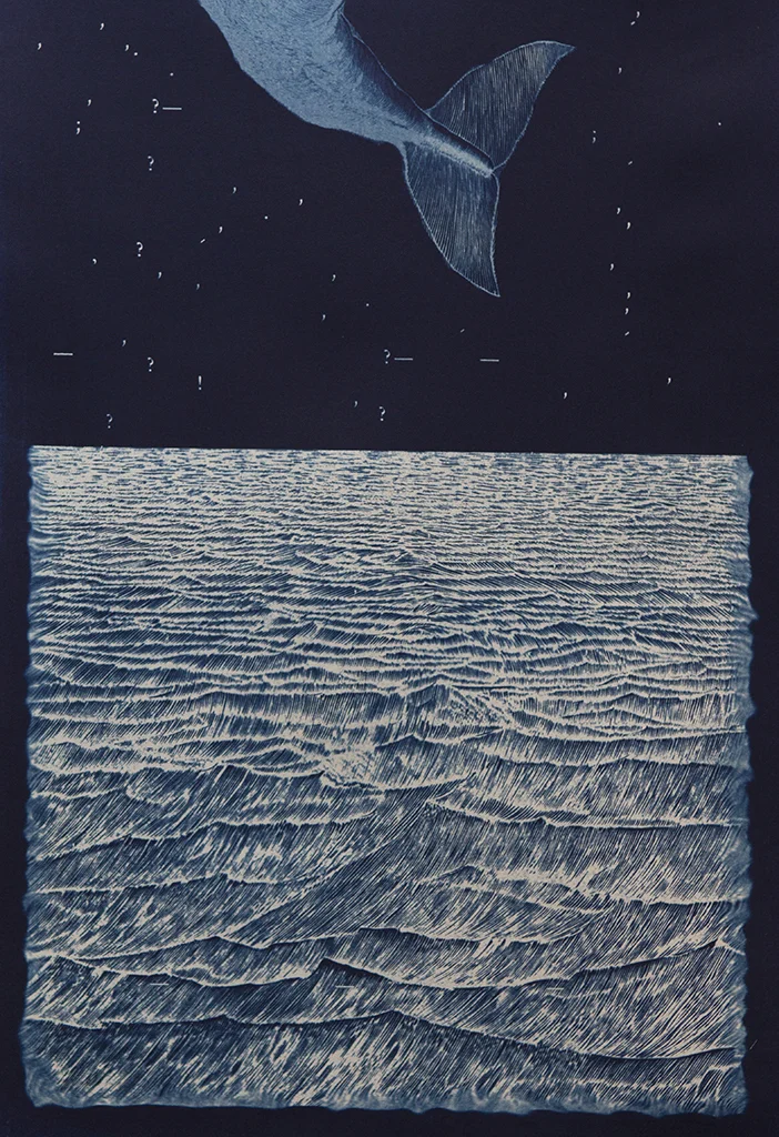 Tail's Away Andrew Seguin 6x9, Edition of 5, signed and numbered Archival inkjet print from cyanotype original