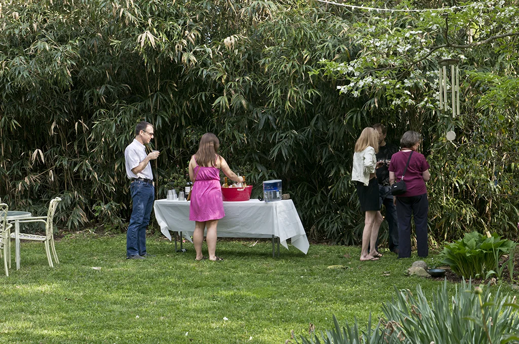 Wine in the garden.