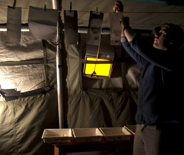 Darkroom inside of the camera.
