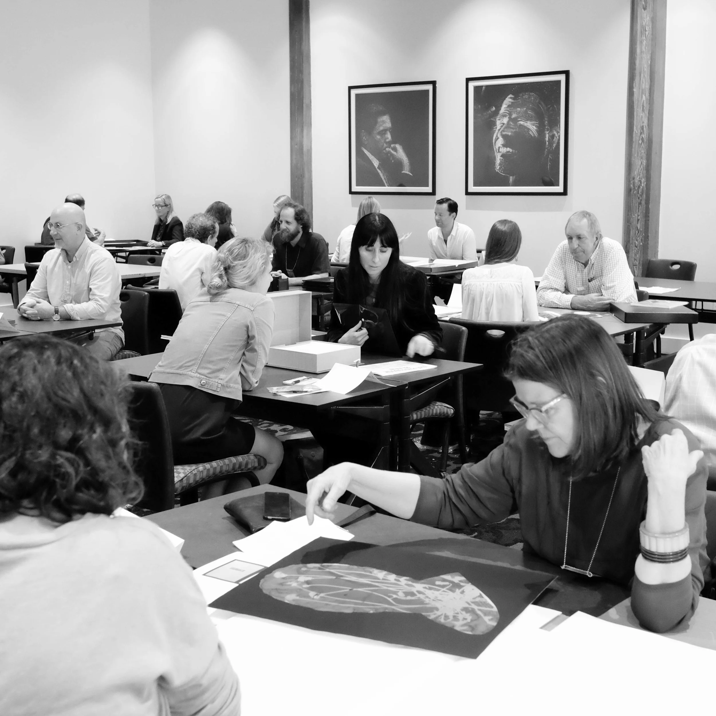 Portfolio reviews. If you look closely, you can see the back of my head.