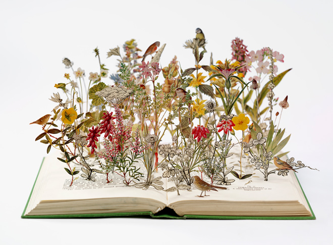 Nature in Britain , 2012, book-cut sculpture