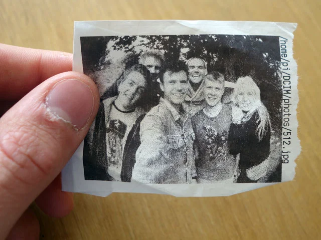 Photo printed onto receipt paper.