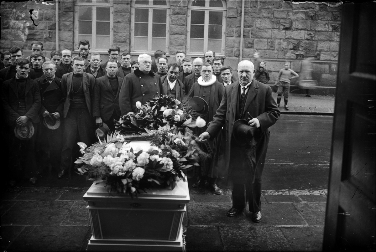 Magnús Ólafsson (1862-1937) Funeral from Reykjavík Cathedral, 1925-1930.