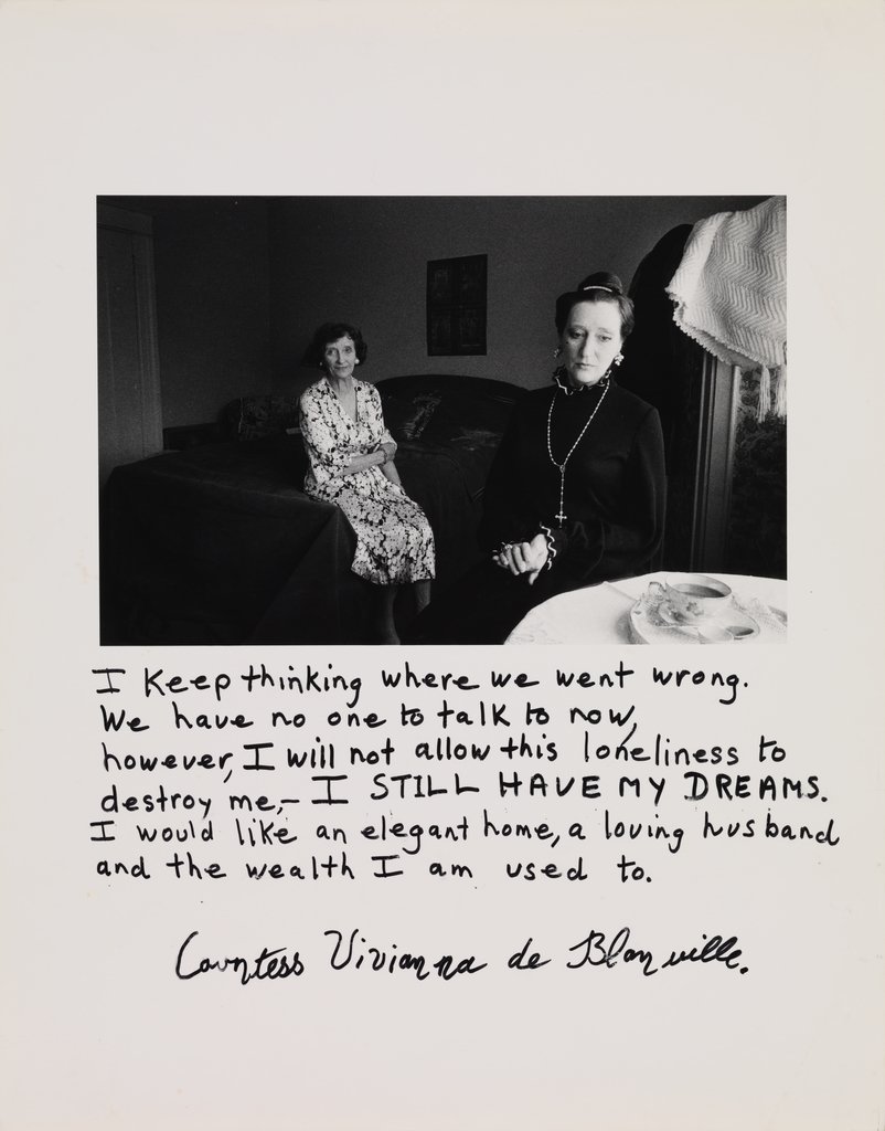 Jim Goldberg, Countess Vivianna de Blonville , from the series Rich and Poor , 1982; promised gift of Robert Mailer Anderson and Nicola Miner; © Jim Goldberg; photo: Don Ross