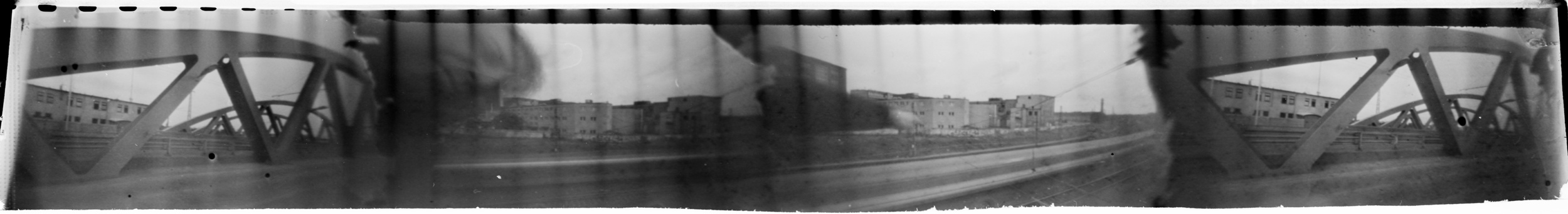 "Bridge" made with four pinhole camera.