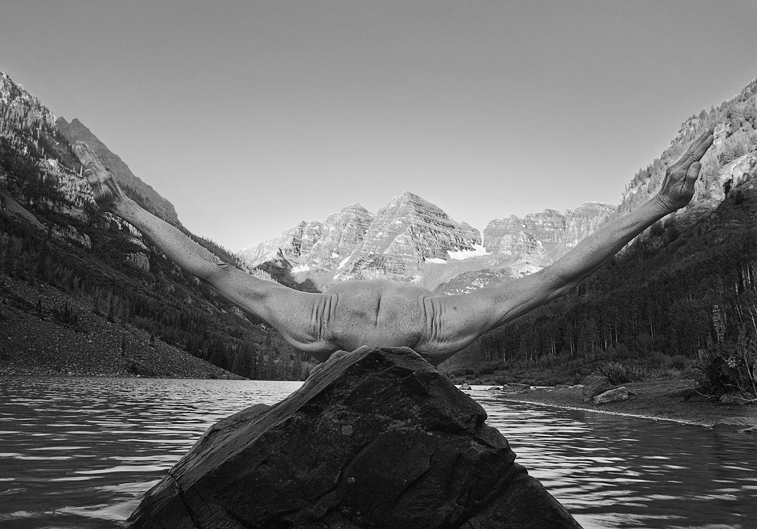 Maroon Bells Sunrise, Aspen, Colorado, 2012, ©Arno Rafael Minkkinen/Courtesy Edwynn Houk Gallery, New York