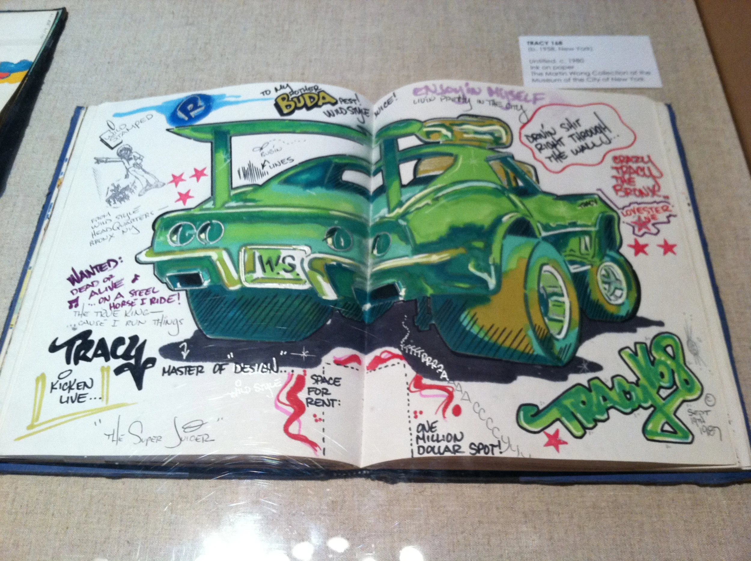 “The Super Juicer” by Tracy 168, Enclosed in “the Blue Black Book”, originally owned by Deadly Buda, now in the Martin Wong Collection, Museum of the City of New York. Photo by the Elizabeth Harris, 2011.