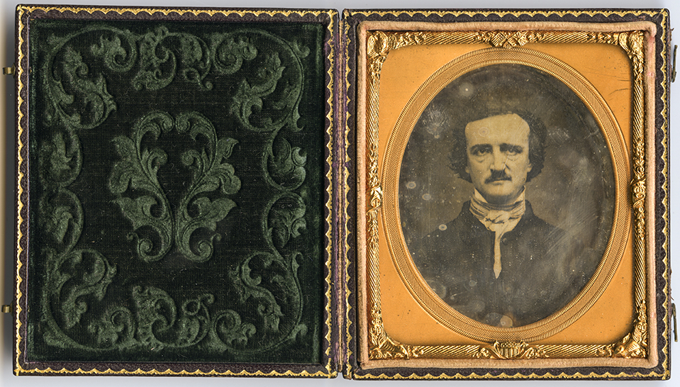 Edgar Allan Poe . Daguerreotype. November 1848. Sixth plate. The so-called "Ultima Thule" image, made in Providence, Rhode Island. Gift of Mrs. Charles T. Tatman in memory of her husband, 1947.