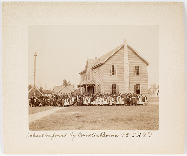 School Improved by Cornelia Bowen . Albumen print. Tuskegee Normal and Industrial Institute. Tuskegee, Alabama, ca. 1890-1900.