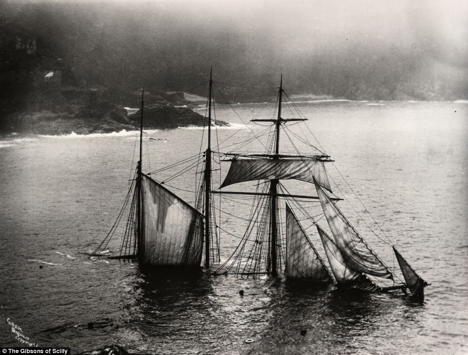 The Mildred was sailing from Newport to London when a dense fog caused it to hit the rocks at Gurnards Head at midnight on the April 6, 1912. Captain Larcombe and his crew rowed safely into St. Ives.