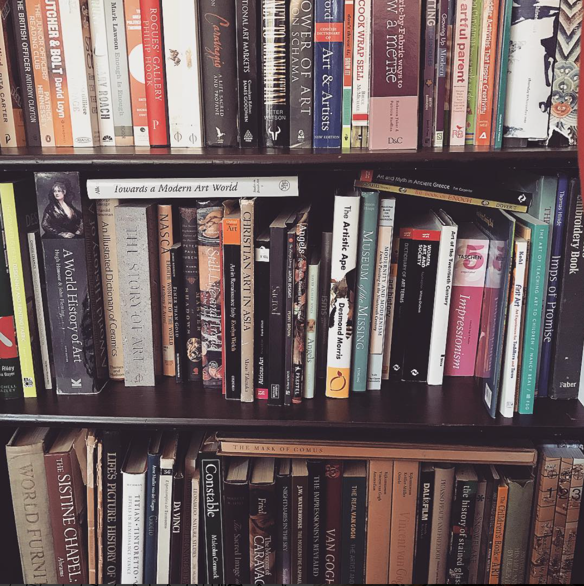 Arts and crafts blogger Grace Bull 's home art library. (Submitted via Instagram )