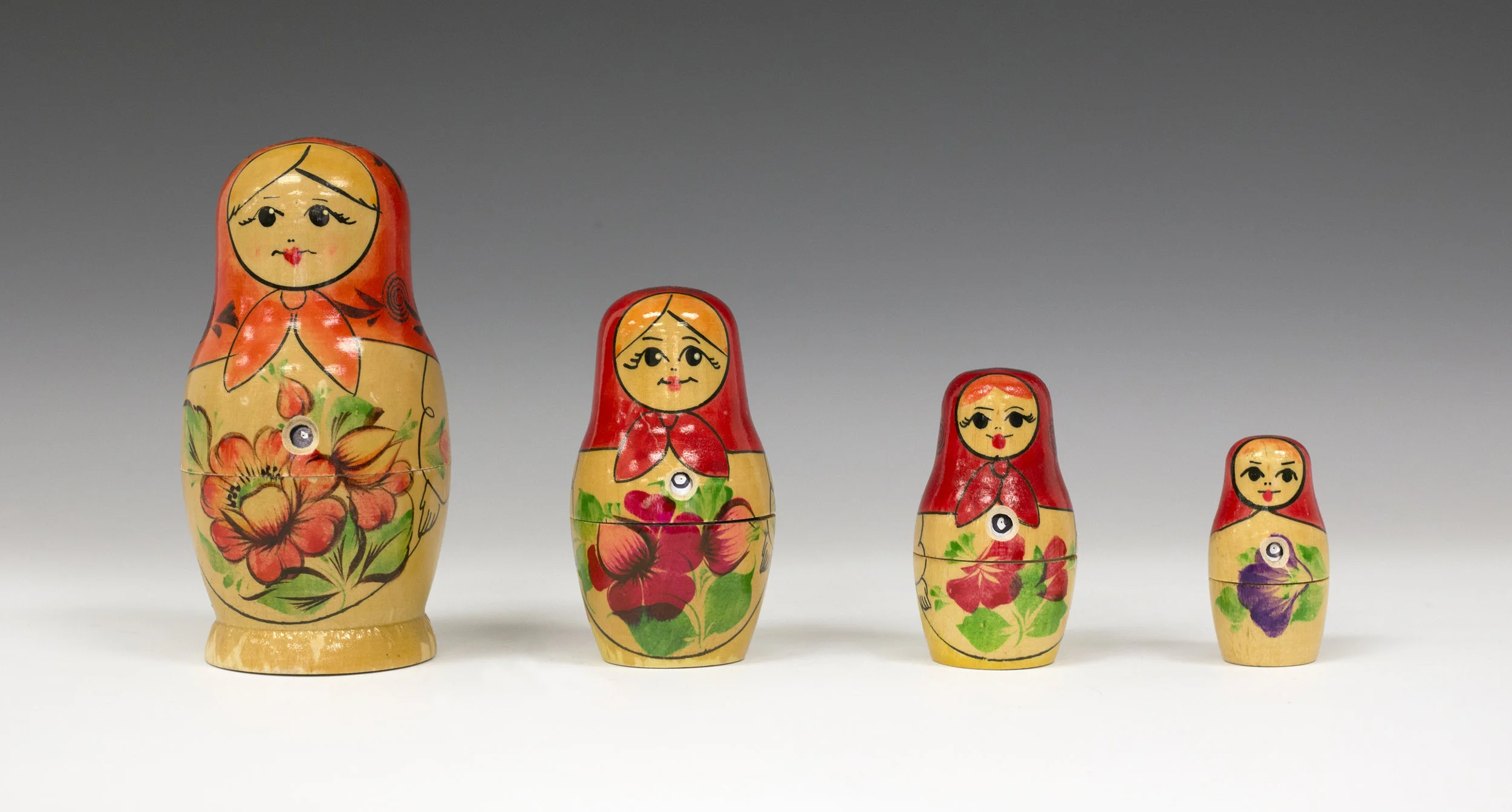 Russian nesting dolls as pinhole cameras.