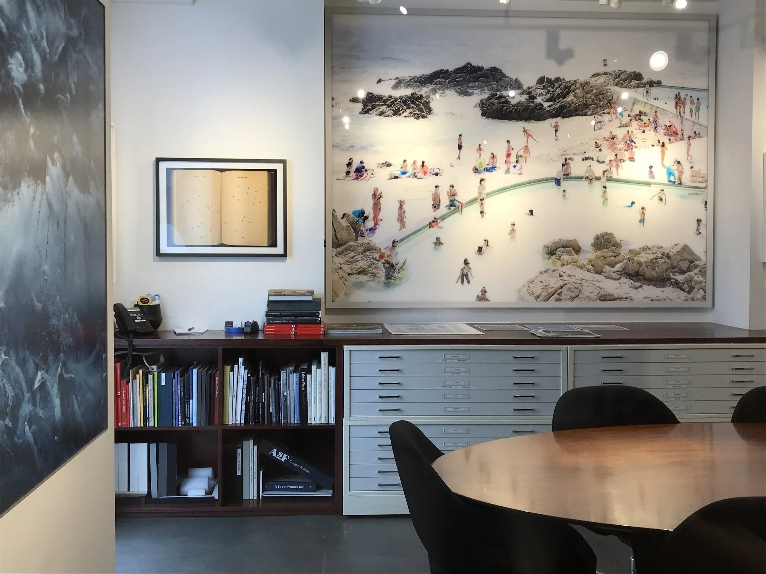 The office library at Benrubi Gallery .