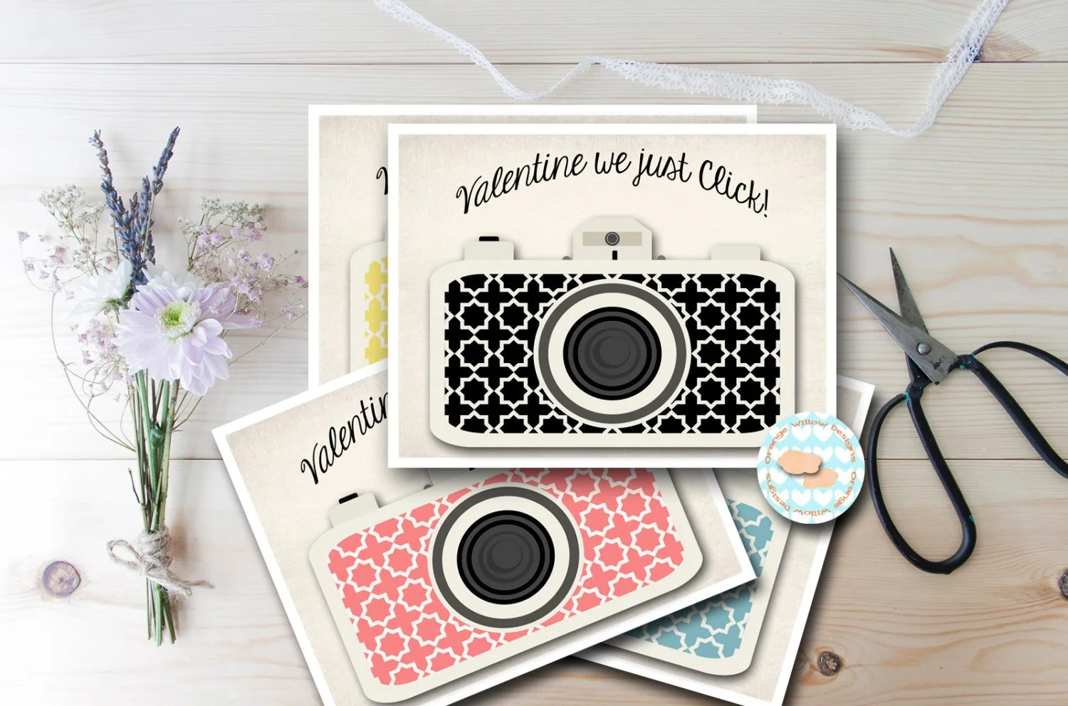 We Just Click downloadable valentine by Orange Willow Designs