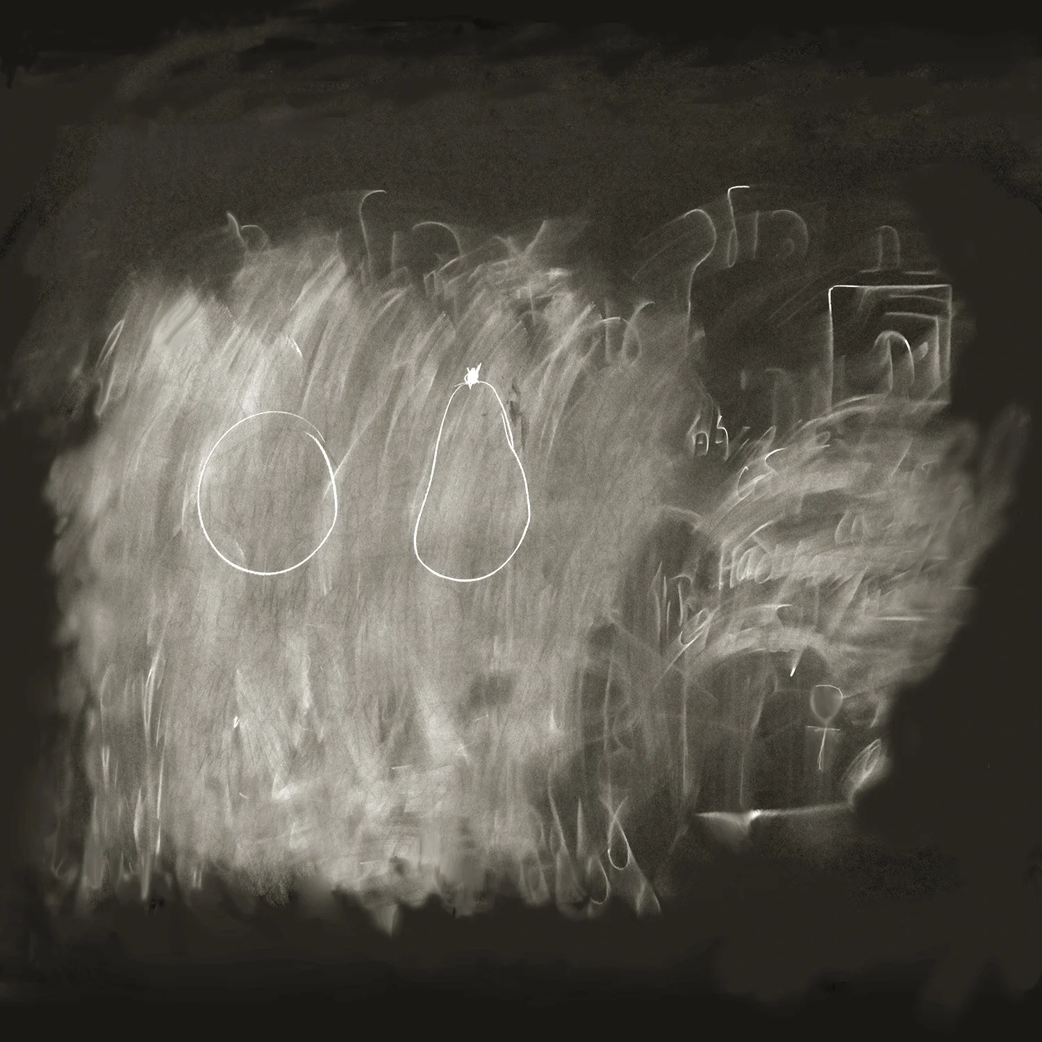 Apple Pear from the series Erased Chalkboards , Daniel Ranalli