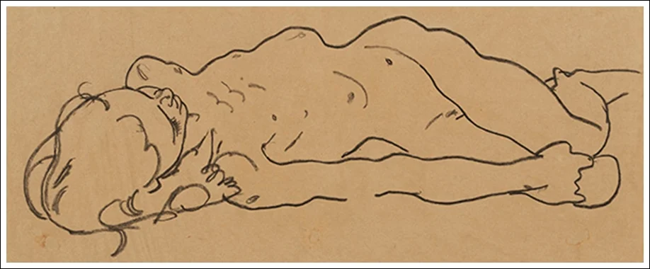 Egon Schiele’s Reclining Nude Girl (ca. 1918).
