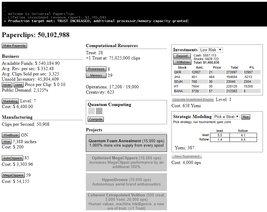 Universal Paperclips — frank lantz