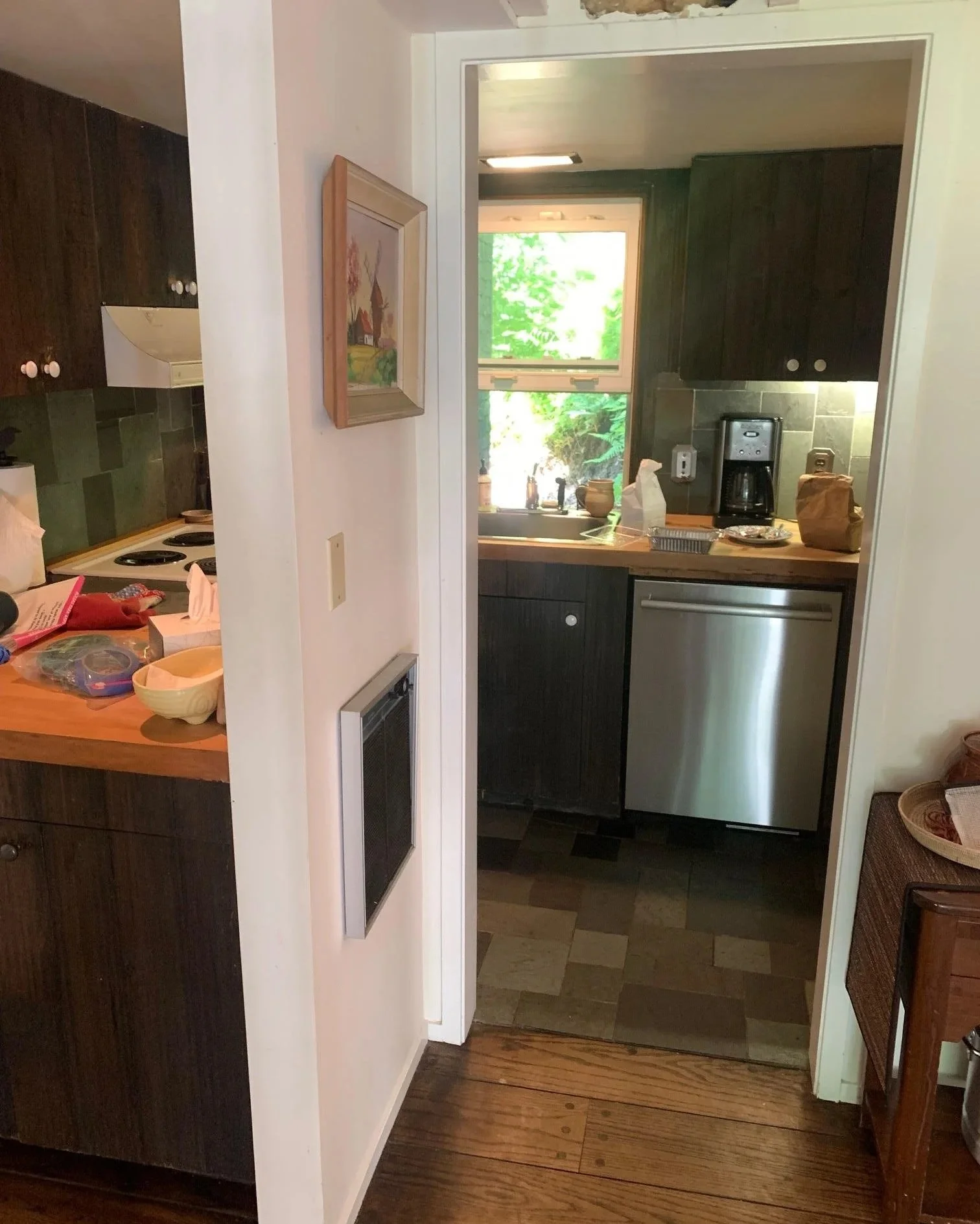 KITCHEN &  HALL BEFORE PICTURE- removed for powder room & coat closet